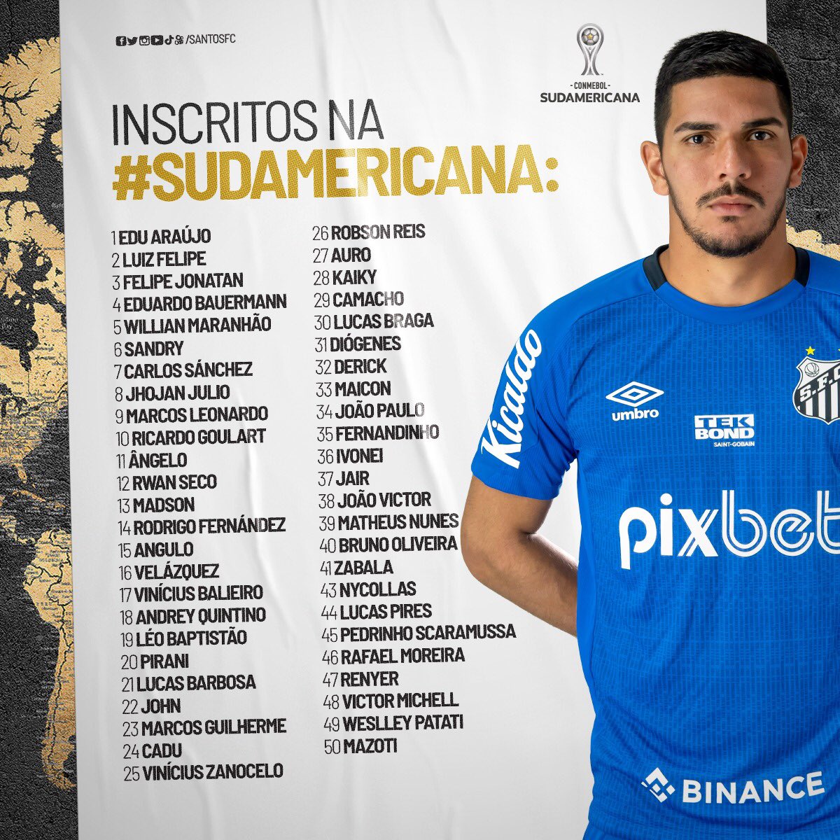 Santos anuncia a contratação do atacante equatoriano Bryan Angulo