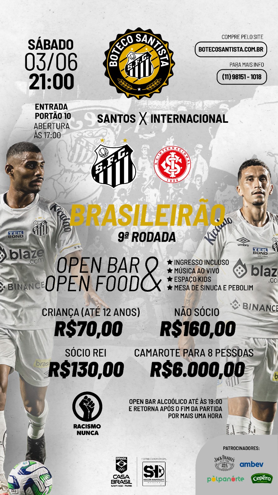 Santos vai realizar 'Boteco Santista' contra o Red Bull Bragantino na Vila  Belmiro - Diário do Peixe