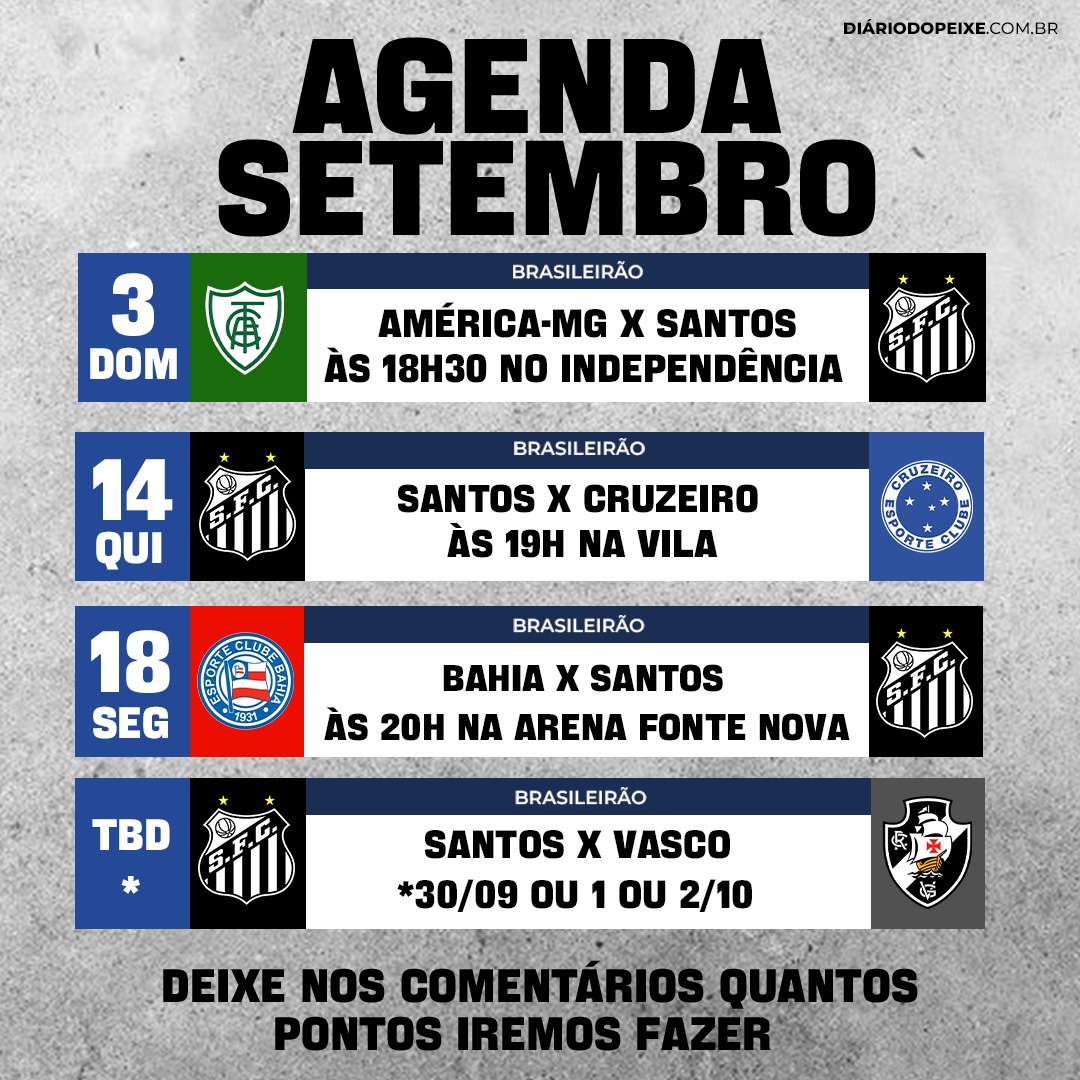 Agenda novembro de 2023: Santos tem sequência crucial pelo Brasileiro e  Sereias em decisão - Diário do Peixe
