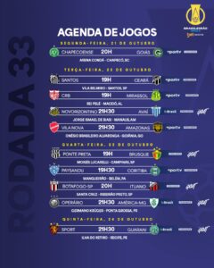 Confira os jogos da 33ª rodada da Série B do Campeonato Brasileiro